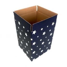 Navy & Silver Star Flower Box x 10