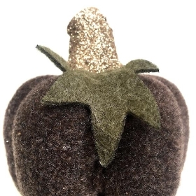 Brown Felt Pumpkin 10cm