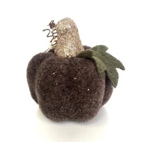 Brown Felt Pumpkin 10cm