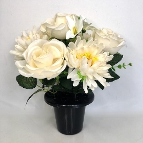 Cream Rose Grave Pot 28cm