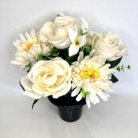 Cream Rose Grave Pot 28cm