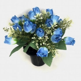 Blue Rose Mix Grave Pot 28cm