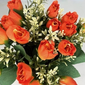 Orange Rose Mix Grave Pot 28cm