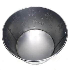 Round Silver Snowflake Planter 11cm