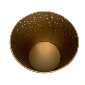 Gold Star Round Christmas Pot 15cm