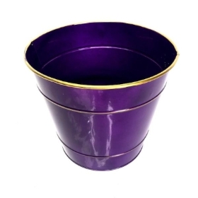 Purple Round Christmas Pot 18cm