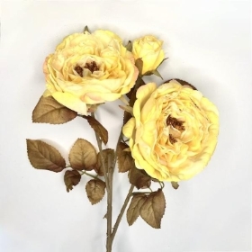 Yellow Dry Garden Rose 59cm