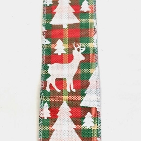 Tartan & Tree Ribbon 63mm