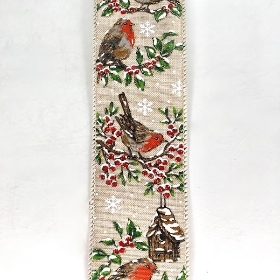 Festive Robin Ribbon 63mm