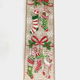 Christmas Stockings Ribbon 63mm