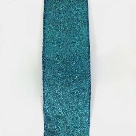 Turquoise Sparkle Ribbon 63mm