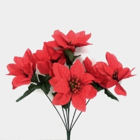 48 x Red Poinsettia Bush 34cm