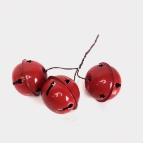 3 x 5cm Red Bells