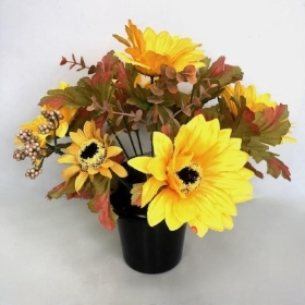 Sunflower Grave Pot 27cm