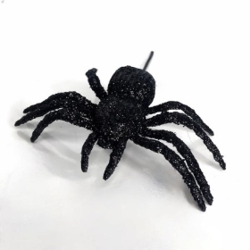 6 x Glittered Spiders 14cm