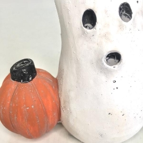 Ghost & Pumpkin Decoration 12cm