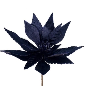 Navy Velvet Poinsettia 60cm