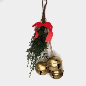 3 x Gold Hanging Bells 39cm