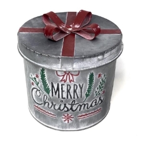 Merry Christmas Zinc Planter 13cm