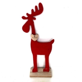 Red Felt Standing Reindeer 26m