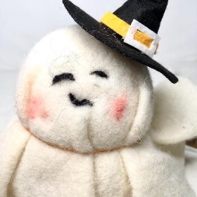 White Felt Ghost 14cm