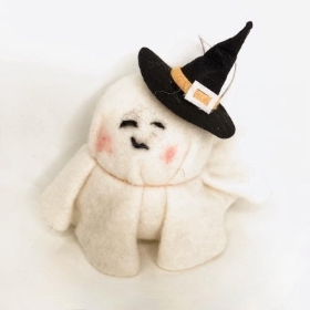 White Felt Ghost 14cm