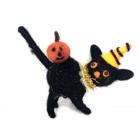 Black Cat & Pumpkin 11cm