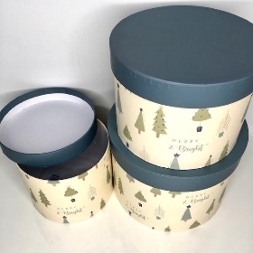 Pine Tree Hat Box Set of 3