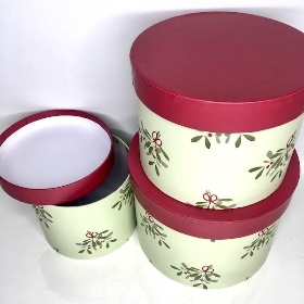 Mistletoe Hat Box Set of 3