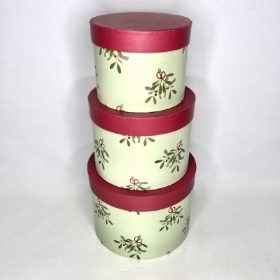 Mistletoe Hat Box Set of 3