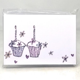 Cup Cake Candles Small Florist Cards