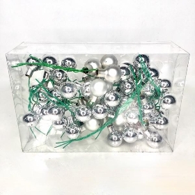 Silver Glass Bauble 2cm x 72