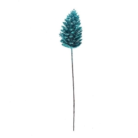 Turquoise Glitter Pinecone Stem 45cm