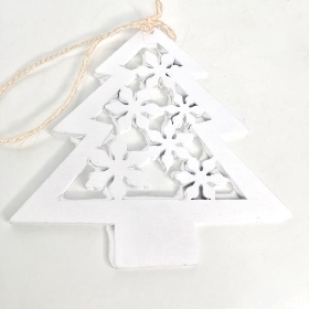 3 x White Christmas Tree Hangers