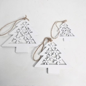 3 x White Christmas Tree Hangers