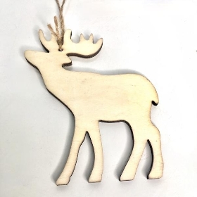 3 x Natural Christmas Reindeer Hangers