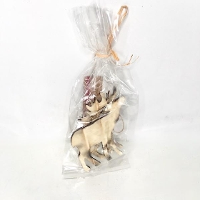 3 x Natural Christmas Reindeer Hangers