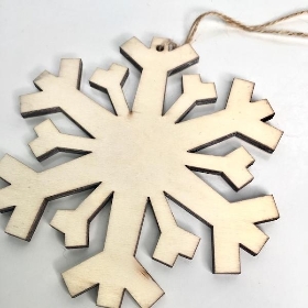 3 x Natural Christmas Snowflake Hangers