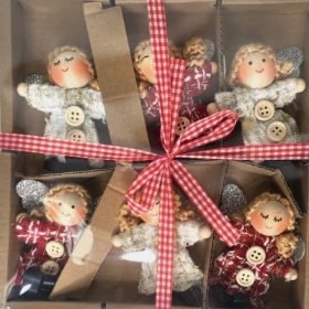 6 x Hanging Xmas Angels 8cm