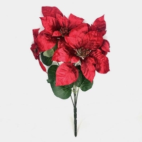 Red Velvet Poinsettia Bush 47cm