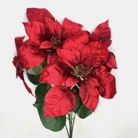 Red Velvet Poinsettia Bush 47cm