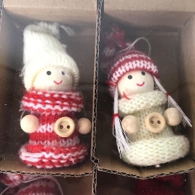 6 x Hanging Xmas Dolls 7cm