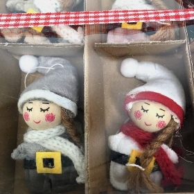 8 x Xmas Girl Hangers 7cm