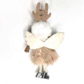 Cream Hanging Xmas Angel 17cm