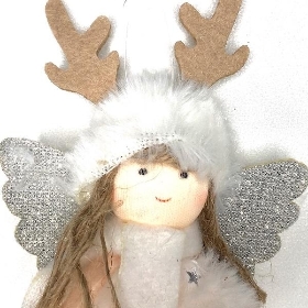 White Hanging Xmas Angel 17cm