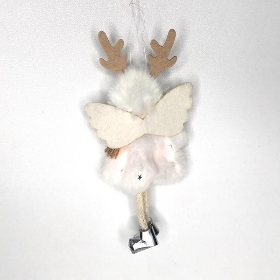 White Hanging Xmas Angel 17cm