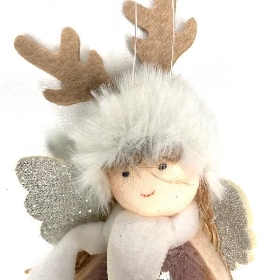 Lilac Hanging Xmas Angel 17cm