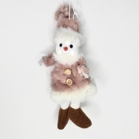 Hanging Snowman Xmas Doll 18cm