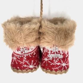 Hanging Xmas Boots Snowflake 8cm