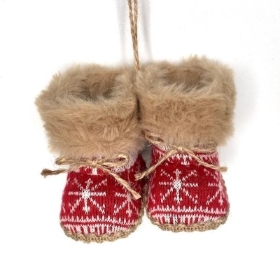 Hanging Xmas Boots Snowflake 8cm